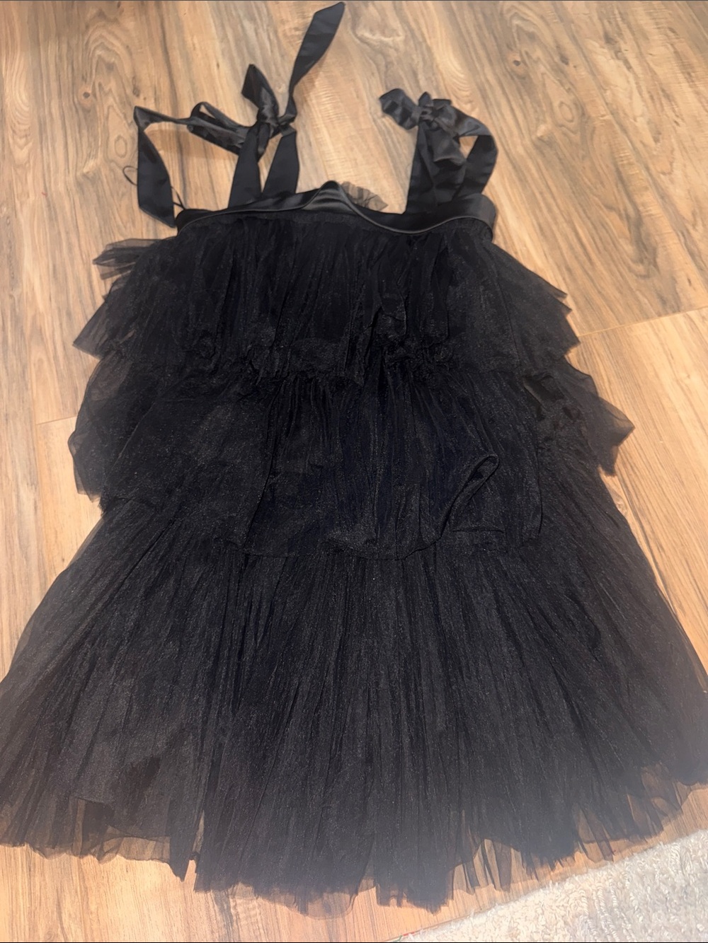 Mable Black Truly Tiered Tulle mini dress size small